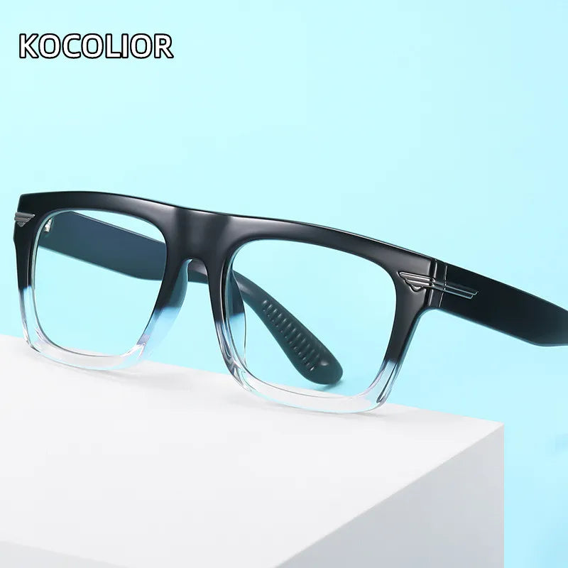 Kocolior Unisex Full Rim Square Acetate Hyperopic Reading Glasses 3394 Reading Glasses Kocolior   