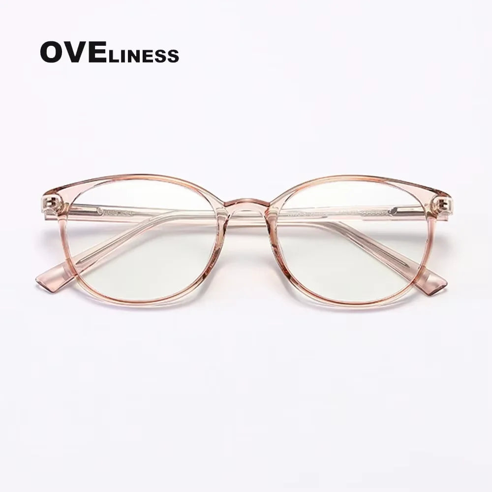 Oveliness Women's Full Rim Round Square Tr 90 Titanium Eyeglasses 398109