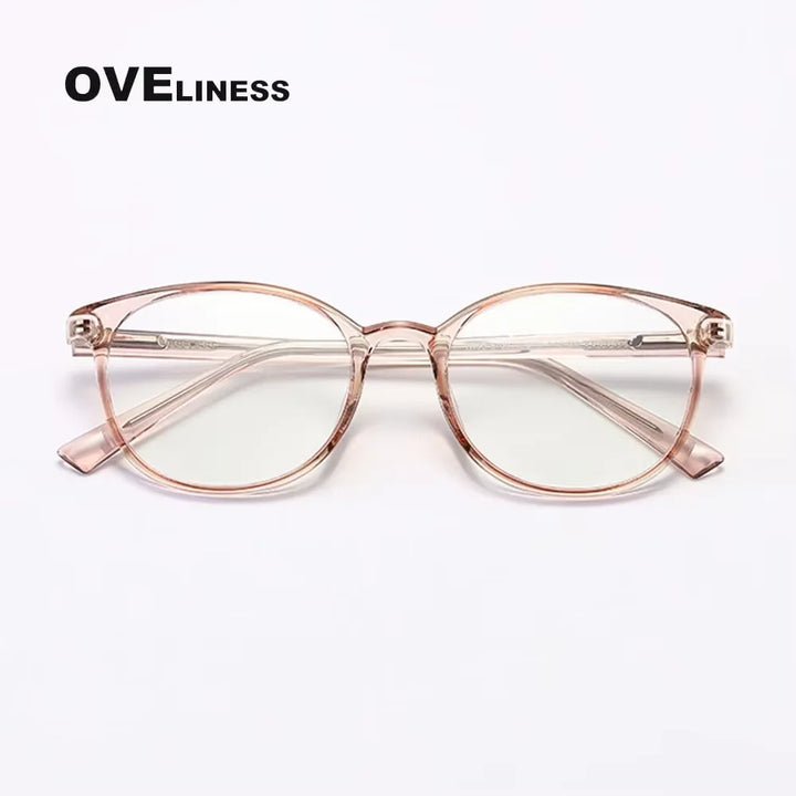 Oveliness Women's Full Rim Round Square Tr 90 Titanium Eyeglasses 398109