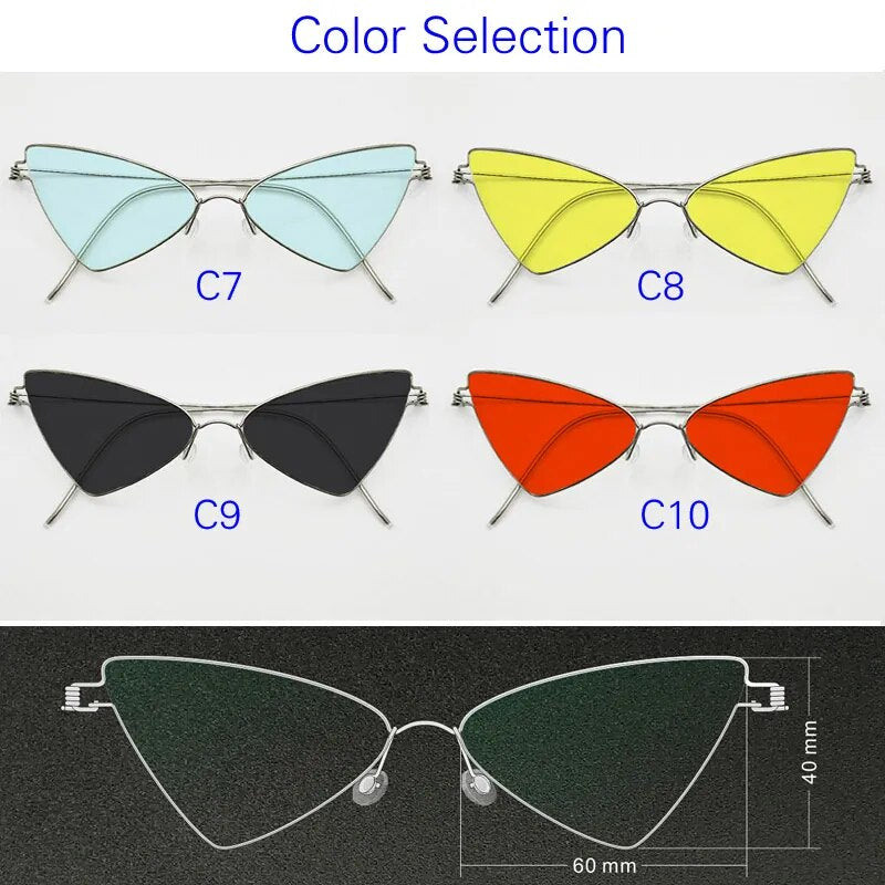 Yuujo Women's Full Rim Cat Eye Stainless Steel Polarized Sunglasses 6340 Sunglasses Yujo   