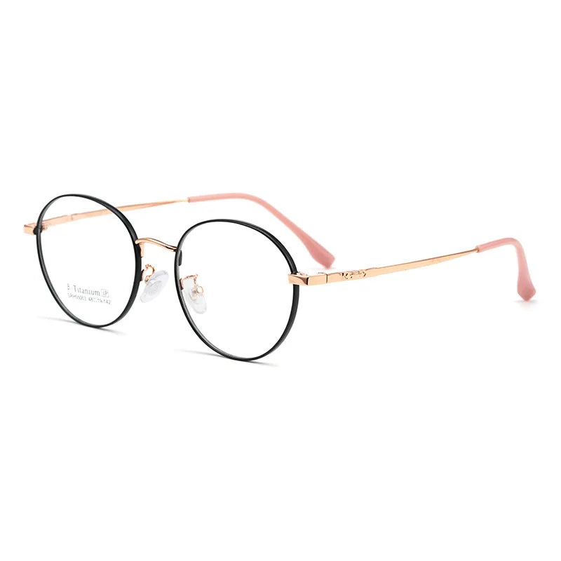 Gmei Optical SRH55003 women's round titanium alloy prescription eyeglasses