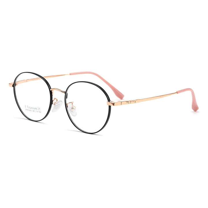 Gmei Optical SRH55003 women's round titanium alloy prescription eyeglasses