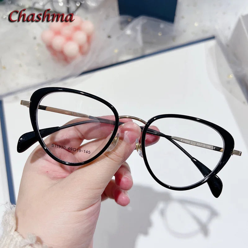 Chashma Ochki Women's Full Rim Cat Eye Tr 90 Titanium Eyeglasses 119304