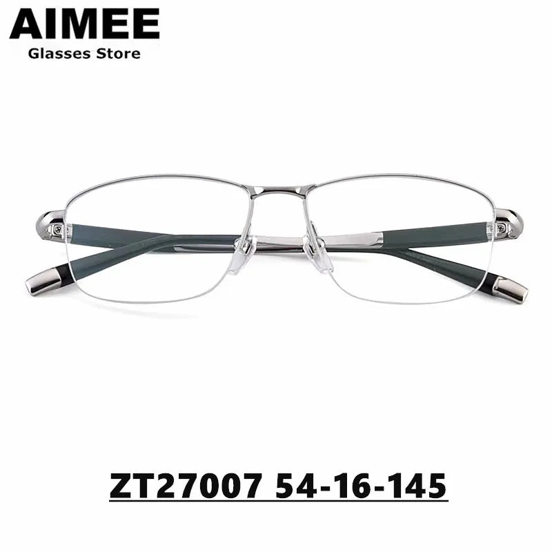 Aimee Unisex Semi Rim Square Titanium Eyeglasses 27007 Semi Rim Aimee   