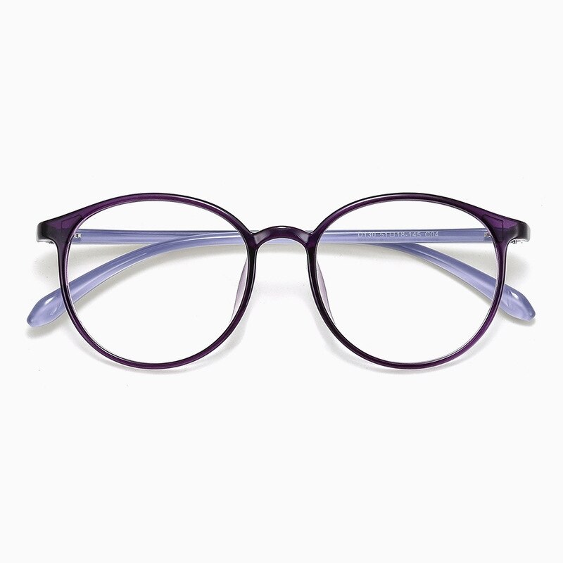 KatKani Unisex Full Rim Round Tr 90 Eyeglasses D130 Full Rim KatKani Eyeglasses Purple  