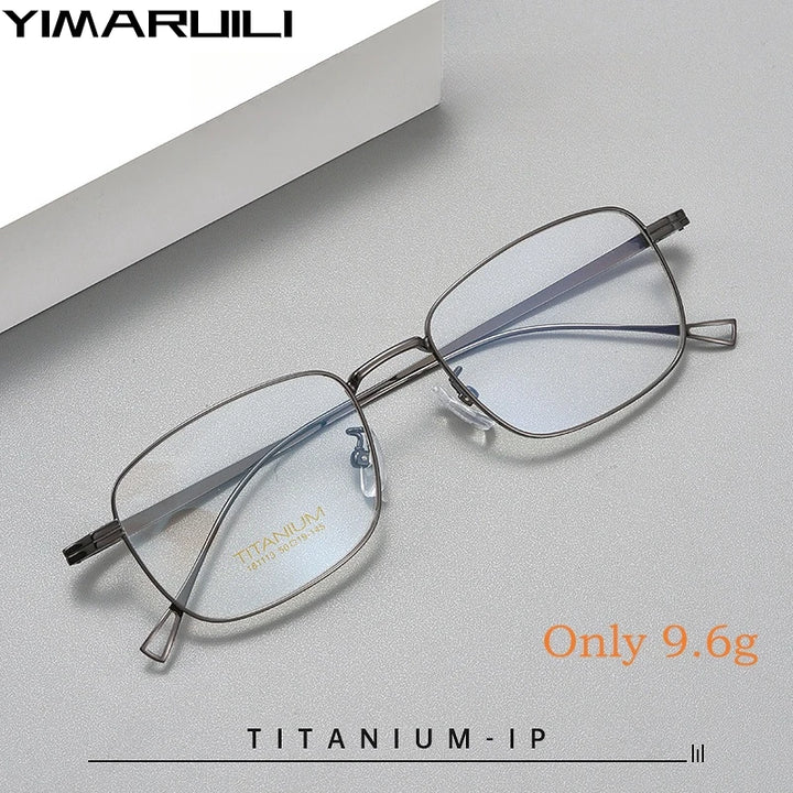 Yimaruili Men's Full Rim Square Titanium Eyeglasses Y181113 Full Rim Yimaruili Eyeglasses   