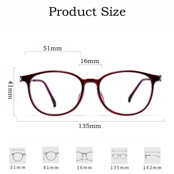 Yimaruili Women's Full Rim Oval Square Tr 90 Alloy Eyeglasses 942127 Full Rim Yimaruili Eyeglasses