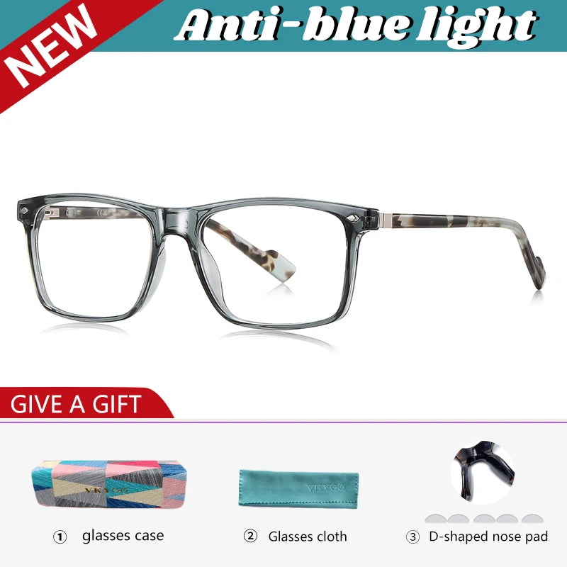 Vicky Men's Full Rim Square Tr 90 Titanium Reading Glasses 77218