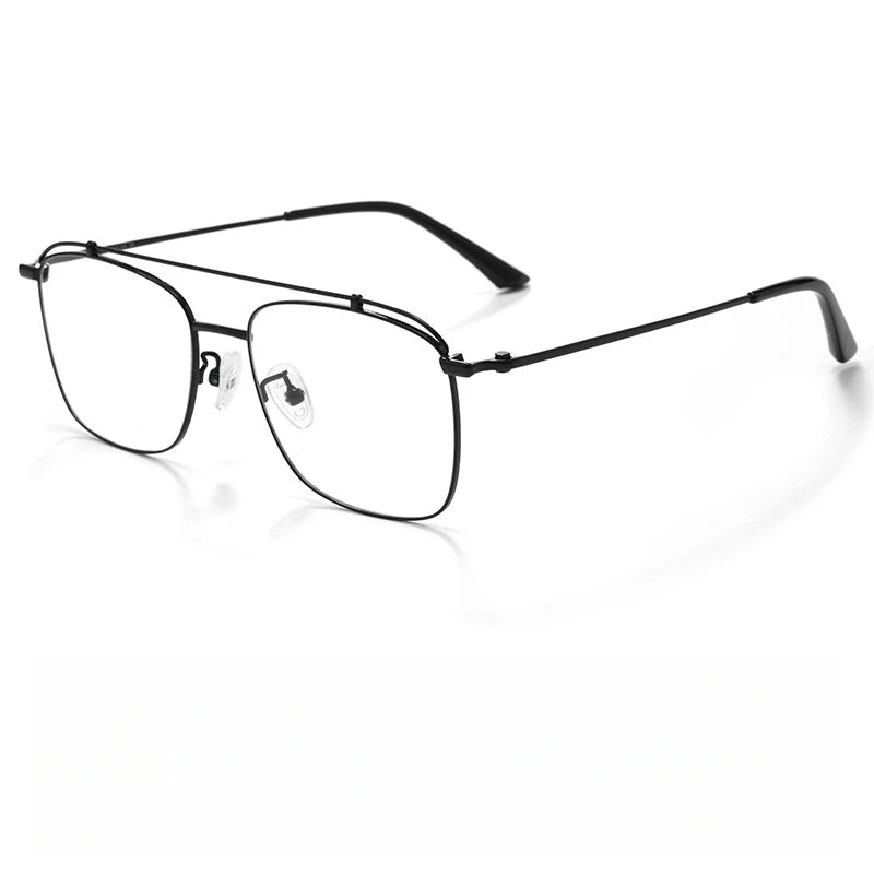 Yimaruili Women's Full Rim Square Double Bridge Titanium Eyeglasses 76007