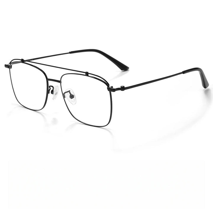 Yimaruili Women's Full Rim Square Double Bridge Titanium Eyeglasses 76007