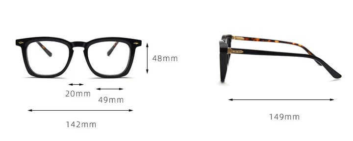 Black Mask Unisex Full Rim Square Acetate Eyeglasses 98624 Full Rim Black Mask   