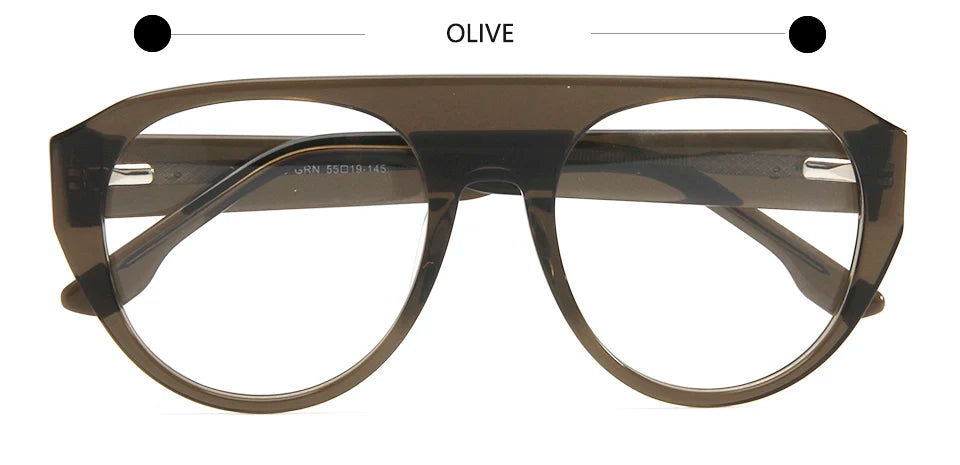 Esnbie Unisex Full Rim Oval Square Acetate Eyeglasses 30823