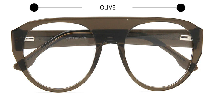 Esnbie Unisex Full Rim Oval Square Acetate Eyeglasses 30823