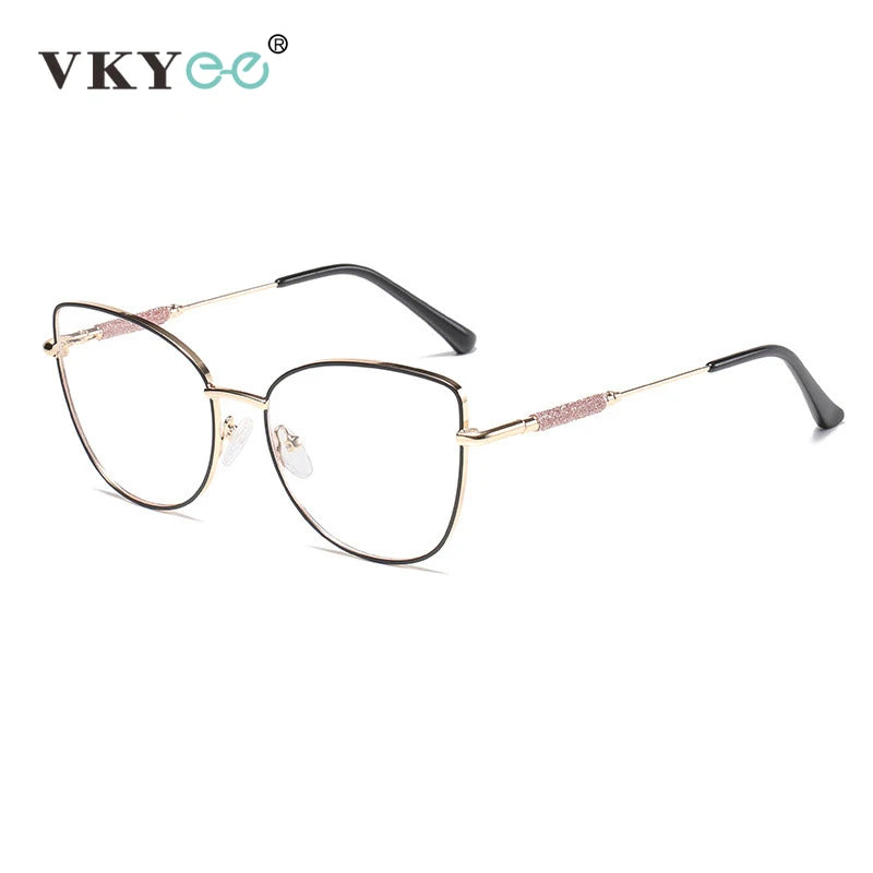 Vicky Women's Full Rim Square Cat Eye Alloy Reading Glasses 637140