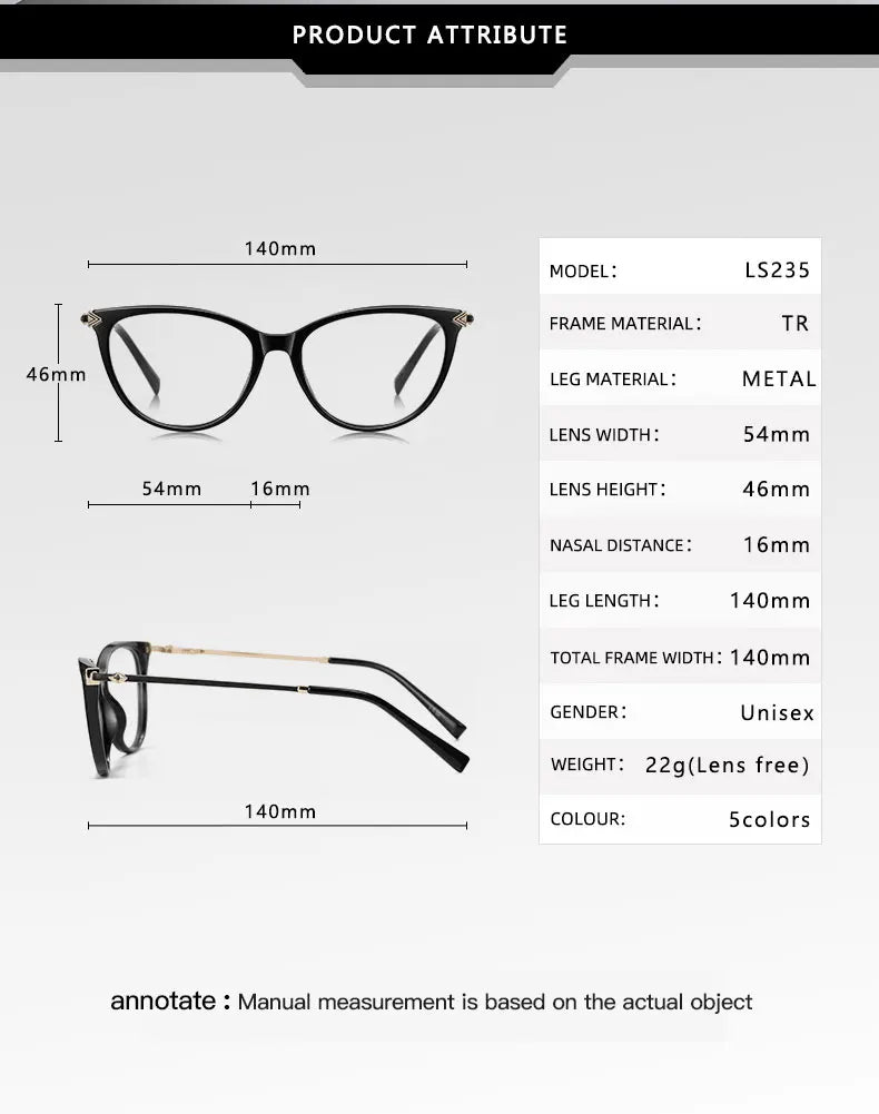Vicky Women's Full Rim Square Cat Eye Tr 90 Alloy Reading Glasses 77235