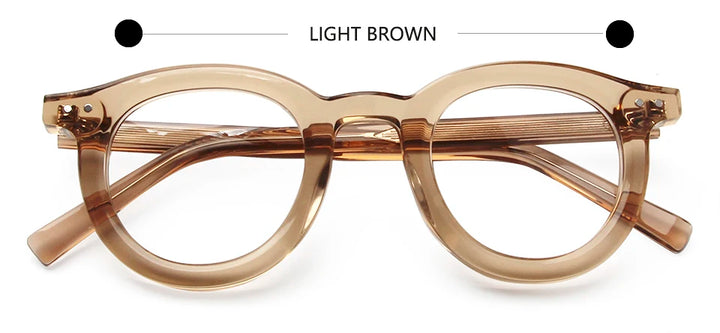 Esnbie Unisex Full Rim Round Acetate Eyeglasses 23036