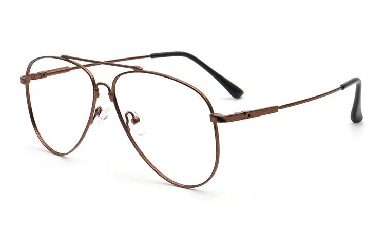 Aror Men's Full Rim Oval Double Bridge Titanium Eyeglasses Sunglasses 69224