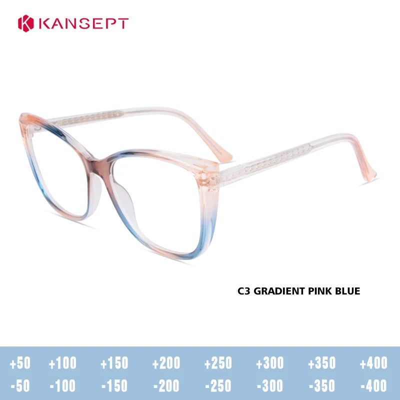 Kansept Women's Full Rim Cat Eye Tr 90 Alloy Reading Glasses 712137