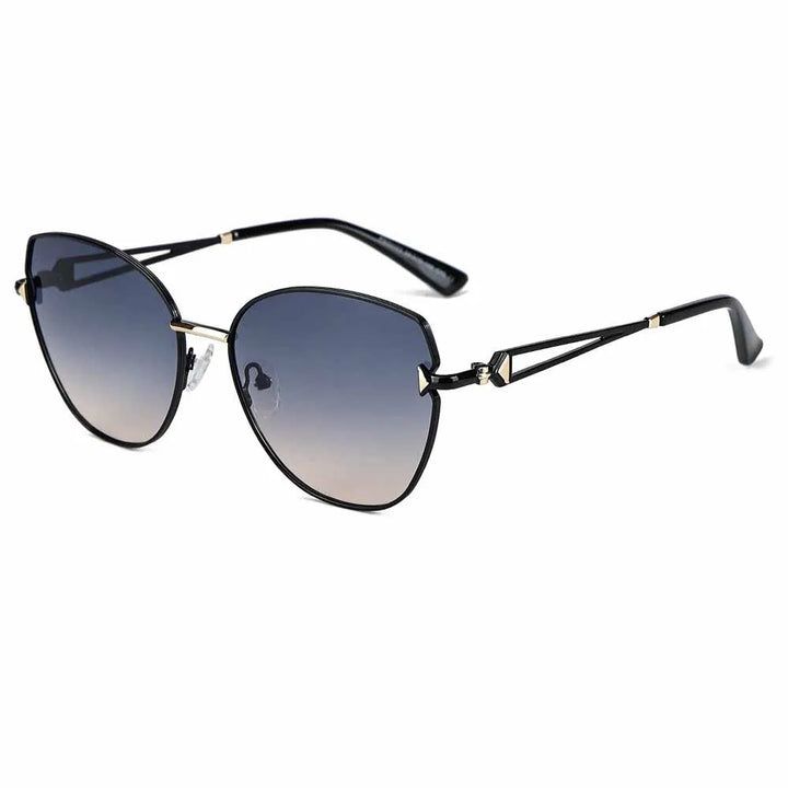 Momoja Women's Full Rim Oval Cat Eye Alloy UV400 Sunglasses 33123