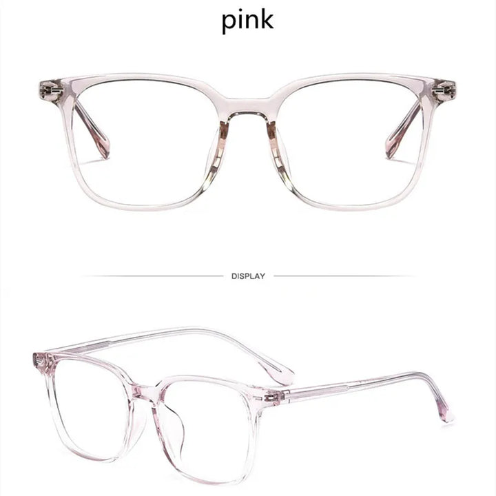 Kocolior Unisex Full Rim Square Acetate Alloy Hyperopic Reading Glasses 6005 Reading Glasses Kocolior Pink China 0