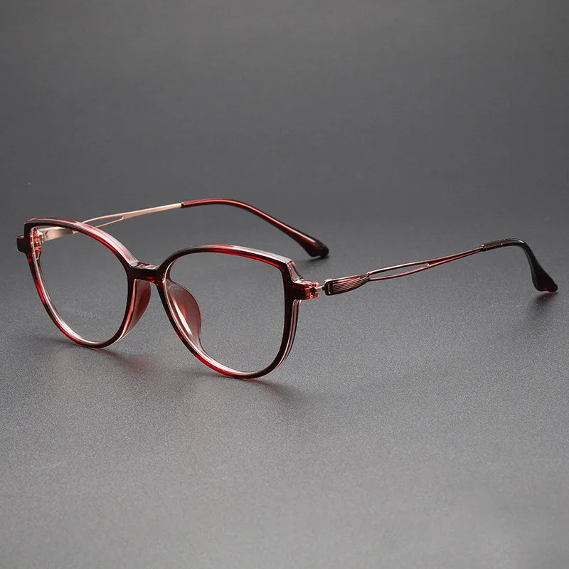 Momoja Women's Full Rim Oval Butterfly Tr 90 Alloy Eyeglasses 726016