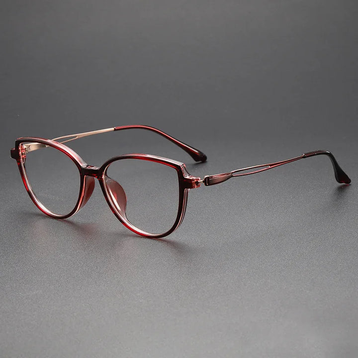 Momoja Women's Full Rim Oval Butterfly Tr 90 Alloy Eyeglasses 726016