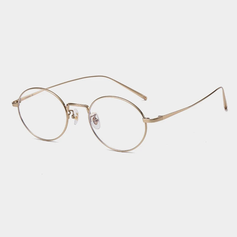 Yimaruili Unisex Full Rim Round Titanium Alloy Eyeglasses 632667