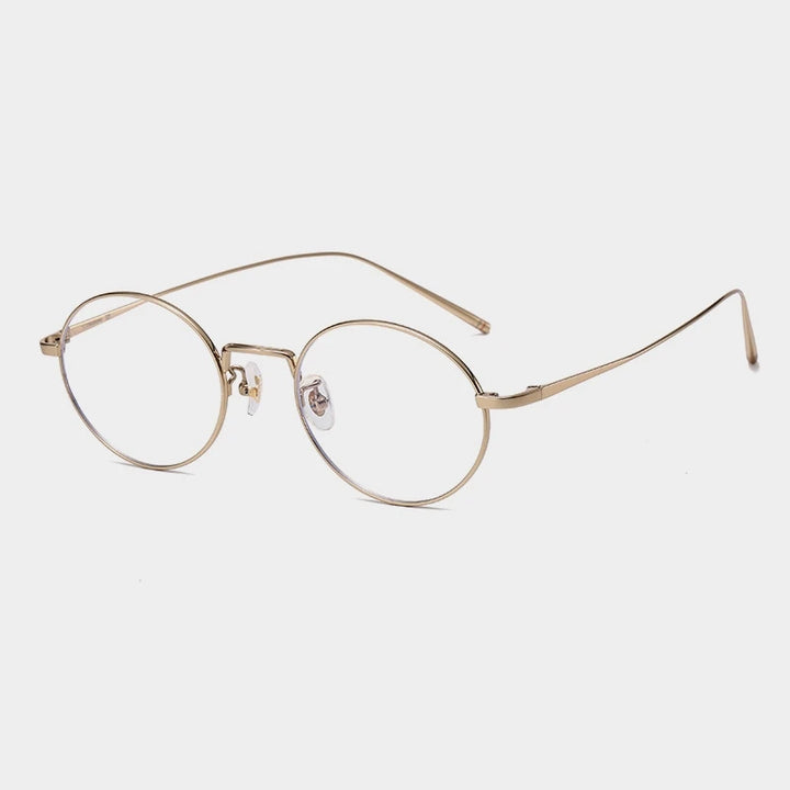 Yimaruili Unisex Full Rim Round Titanium Alloy Eyeglasses 632667