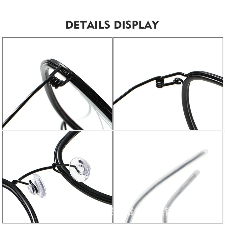 Black Mask Women's Full Rim Oval Screwless Titanium Acetate Eyeglasses 6611 Full Rim Black Mask   