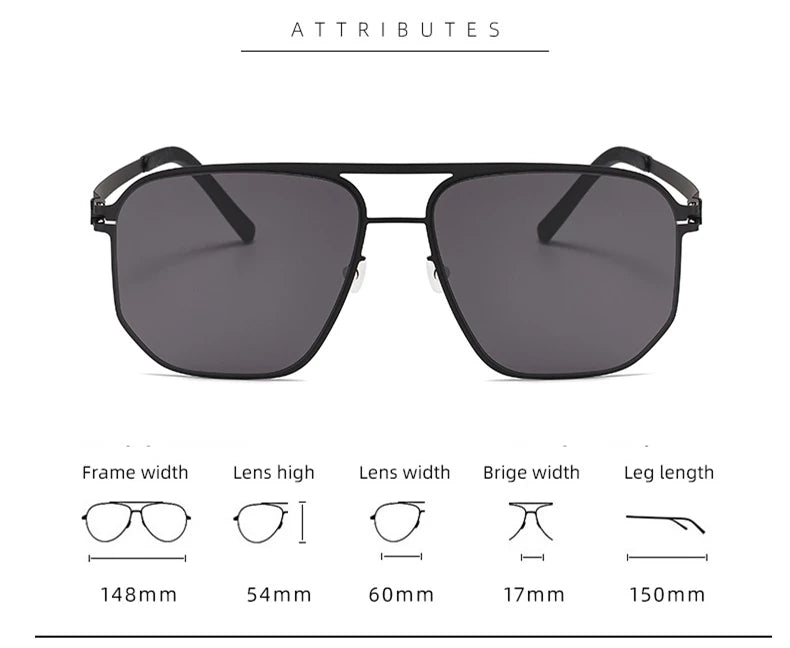 Black Mask Men's Full Rim Square Double Bridge Steel Sunglasses 396148