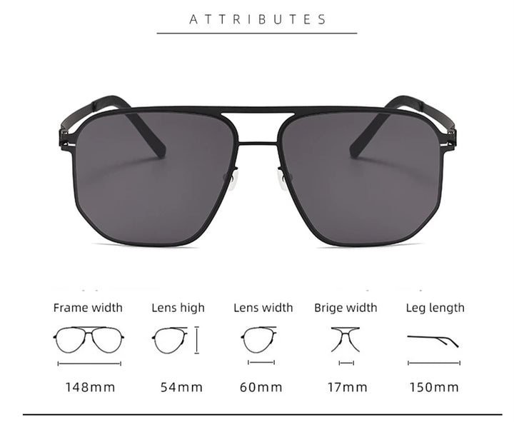 Black Mask Men's Full Rim Square Double Bridge Steel Sunglasses 396148