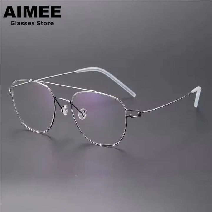 Aimee Unise Full Rim Square Double Bridge Titanium Eyeglasses 398201