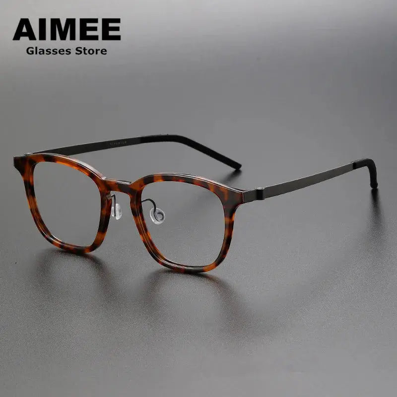 Aimee Full Rim 104700 Unisex Screwless Titanium Acetate Square Frames FuzWeb