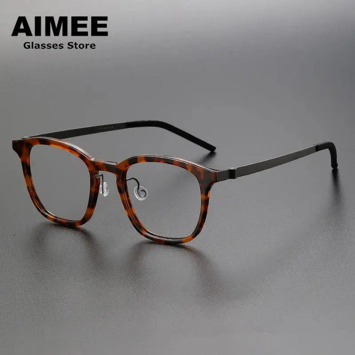 Aimee Full Rim 104700 Unisex Screwless Titanium Acetate Square Frames FuzWeb
