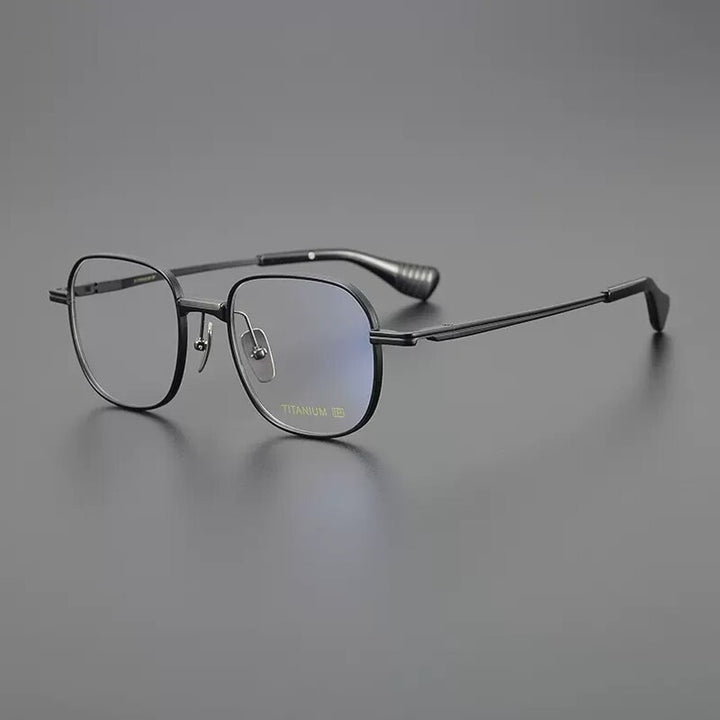 Gatenac Unisex Full Rim Square Titanium Eyeglasses Gxyj1086 Full Rim Gatenac Black  