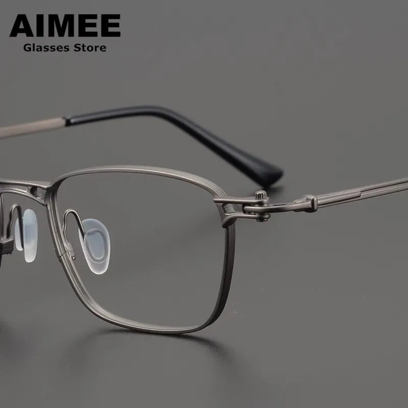 Aimee Unisex Full Rim Square Titanium Acetate Eyeglasses 5890