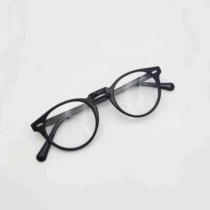 Yujo Unisex Full Rim Round Acetate Eyeglasses 1005 Full Rim Yujo   