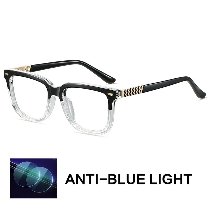 Gatenac Unisex Full Rim Square Tr 90 Titanium Reading Glasses G84006