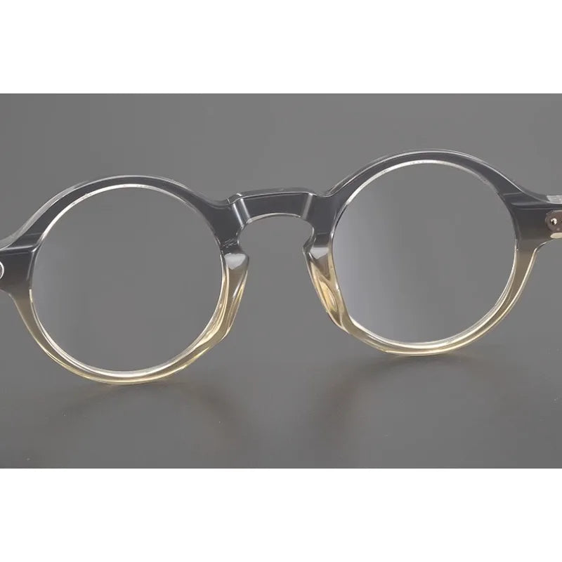 Hewei Unisex Full Rim Round Thick Acetate Eyeglasses 15023 Full Rim Hewei   