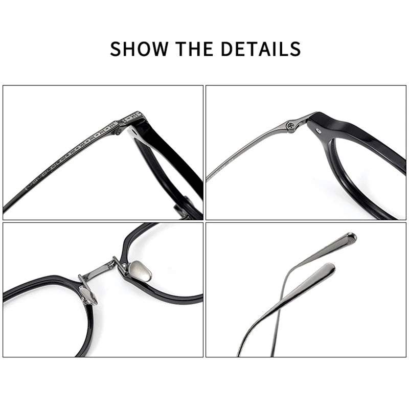 Black Mask Women's Full Rim Oval Titanium Acetate Eyeglasses 42024