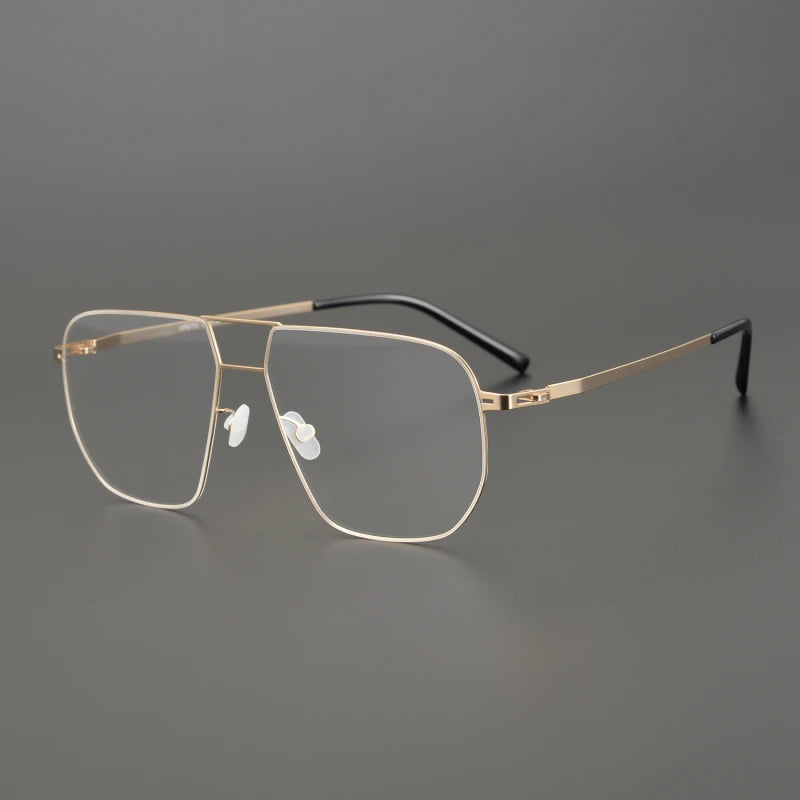 Black Mask Women's Full Rim Square Double Bridge Steel Eyeglasses 195136