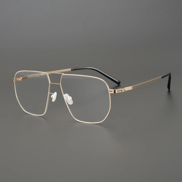 Black Mask Women's Full Rim Square Double Bridge Steel Eyeglasses 195136