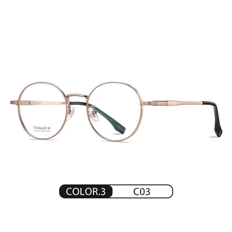 Reven Jate Women's Full Rim Round Oval Titanium Eyeglasses 31103