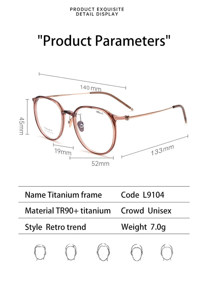 Vicky Unisex Full Rim Oval Square Tr 90 Titanium Reading Glasses 749104