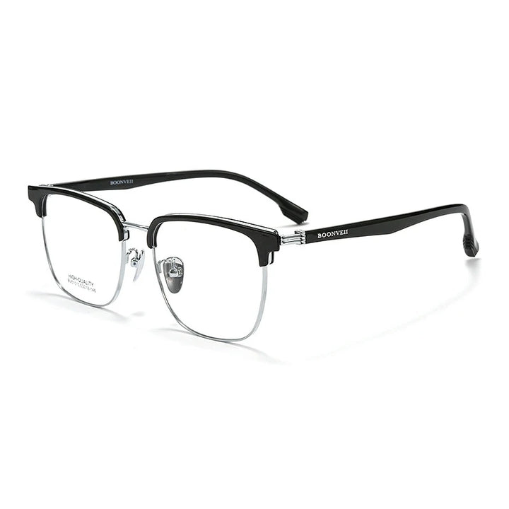 KatKani Men's Full Rim Square Titanium Tr 90 Eyeglasses B51010 Full Rim KatKani Eyeglasses   