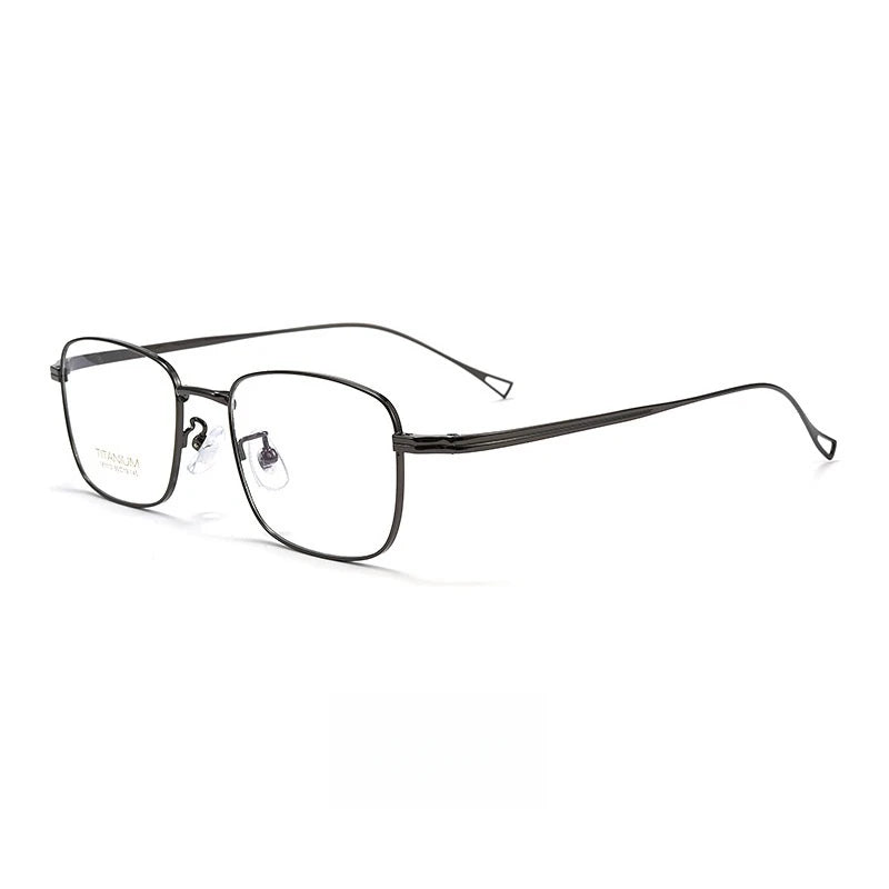 Yimaruili Men's Full Rim Square Titanium Eyeglasses Y181113 Full Rim Yimaruili Eyeglasses Gun  