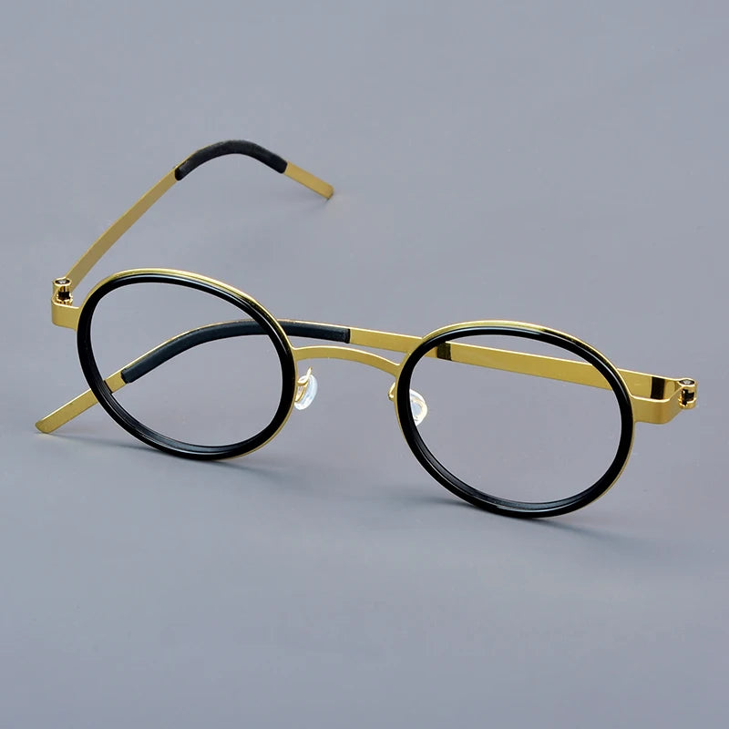 Bobbie Unisex Full Rim Round Titanium Eyeglasses 1011