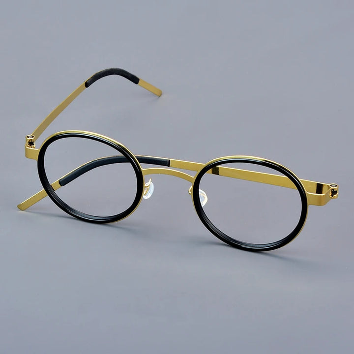 Bobbie Unisex Full Rim Round Titanium Eyeglasses 1011