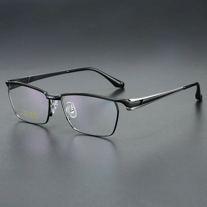 Aror Unisex Semi Rim Square Brow Line Titanium Eyeglasses 76195