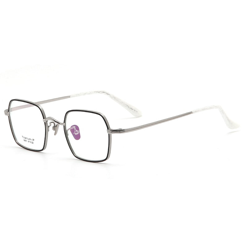 Muzz Men's Full Rim Square Titanium Eyeglasses Sg6801 Full Rim Muzz C02  